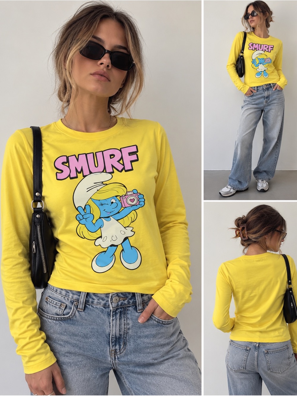 The Smurfs Smurfette Yellow Long Sleeve Top Women’s Small